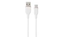 Silikoninis kabelis USB Type-A - Type-C (baltas, 1m)